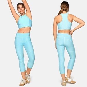 Outdoor Voices 3/4 Warmup Leggings High Rise Pool Blue XL